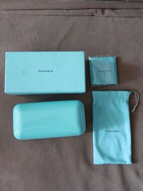 Tiffany & Co. Tiffany Blue Hard Eyewear Case + Box, Dust Bag & Sealed Cloth